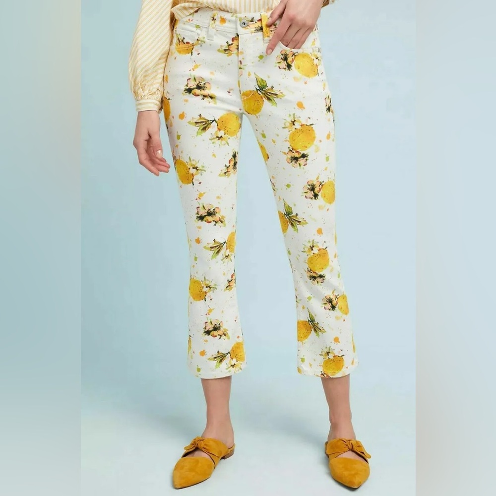 Anthropologie Pilcro and the Letterpress Cropped Lemon Jeans